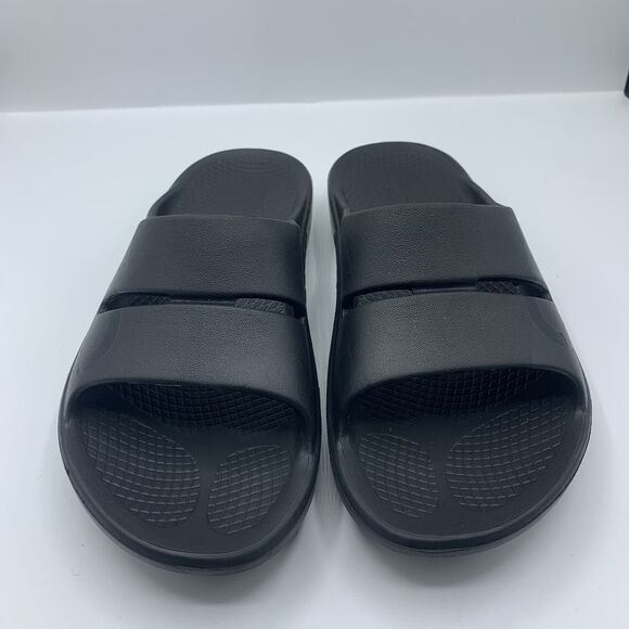 OOFOS OOahh Black Slide Recovery Sandals Size Women's 8/ Men's 6 - Picture 1 of 8